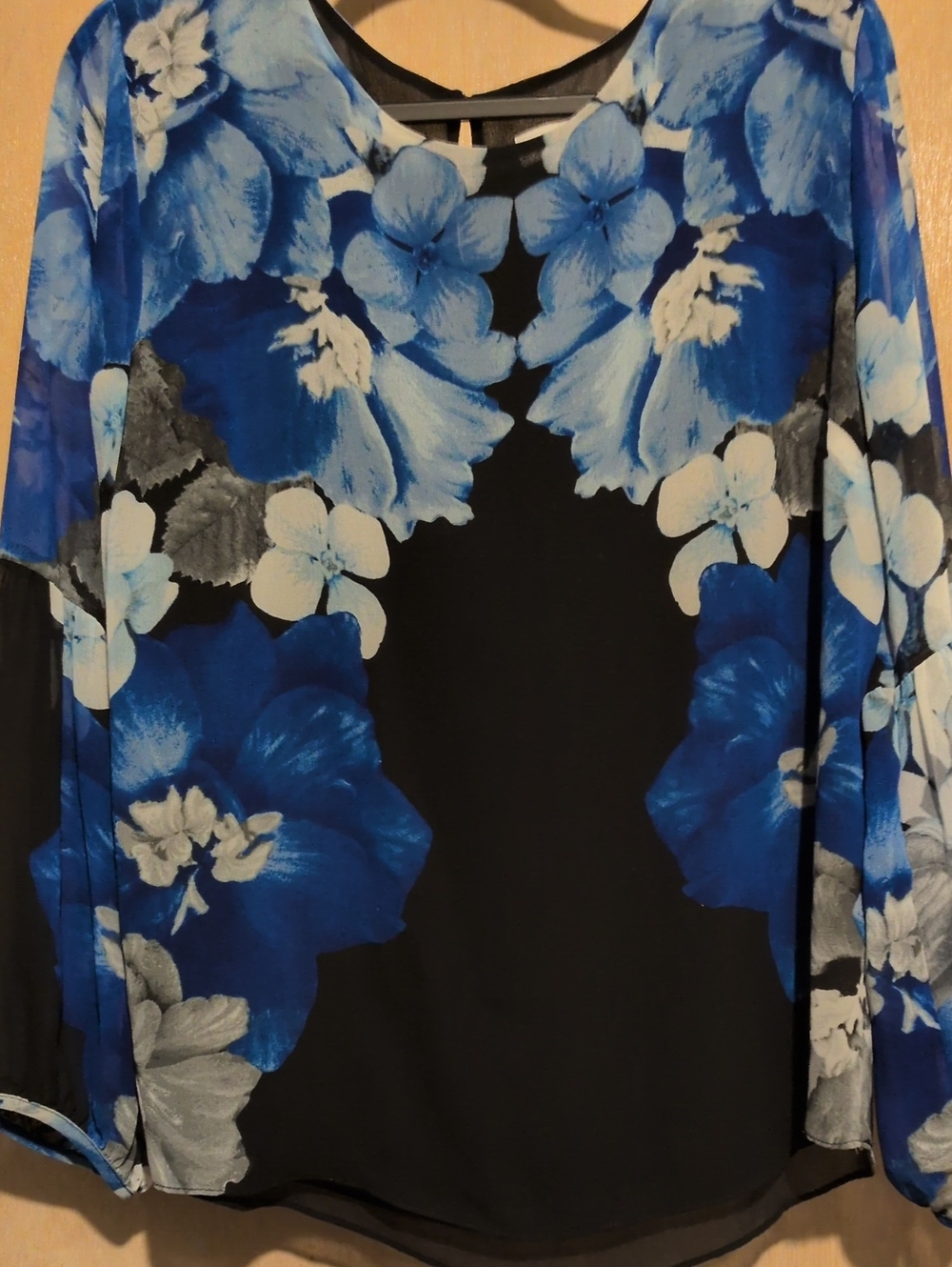 Calvin Klein Black Satin Top with White Label